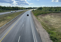 Repaving project of Highway 104 near Springhill, Nova Scotia 